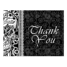 Thank Y0u Calveras Sugar Skull Postcard