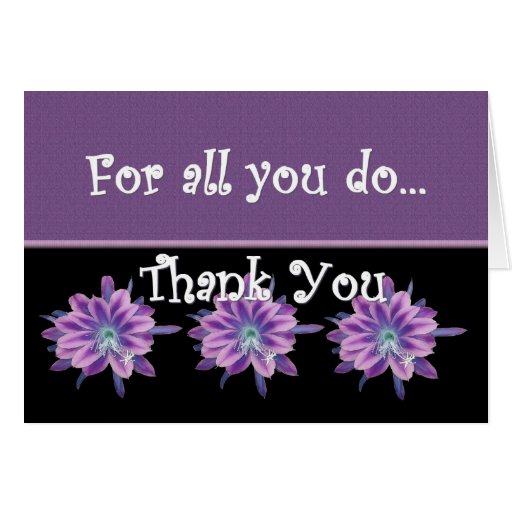 THANK YOU Admin Professionals Day PURPLE FLOWERS Card Zazzle