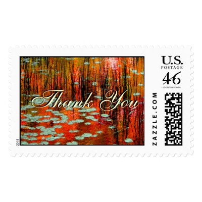 Thank You Autumn Wedding Postage Stamp