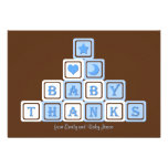 Thank You Baby Boy Shower Flat 3.5 x 5 Card Custom Invite