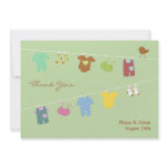 Thank You Baby Shower Flat Card Custom Invitation