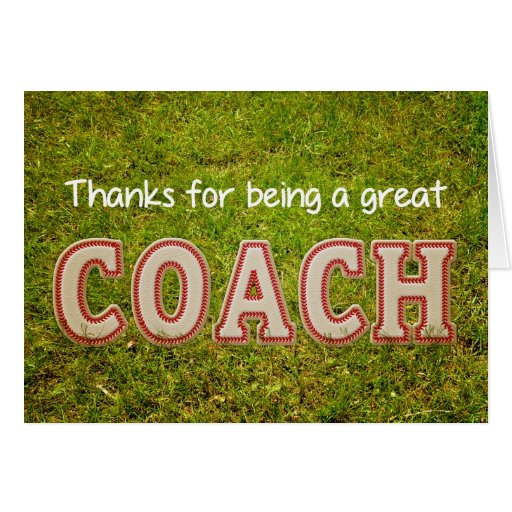 thank you baseball coach card Zazzle