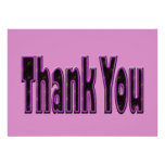 Thank You black purple invitations