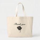 thank you black rose tote bags