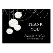 Thank You Black & White Round Lanterns Cards Business Card Templates