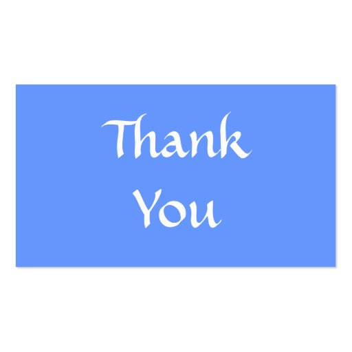 Thank You. Blue and White. Business Cards