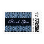 Thank You blue black Postage Stamp