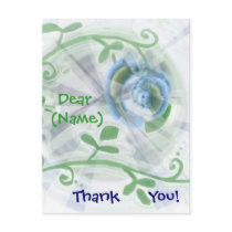 Thank You - Blue floral swirl postcards by Zenyaris Thank You - Blue floral swirl postcards