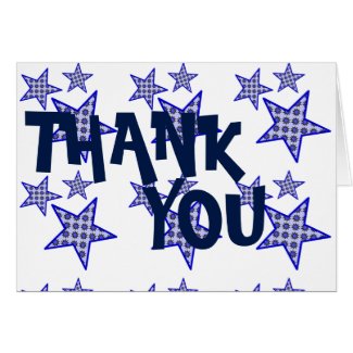 Thank You blue graphic stars greeting card