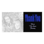 thank you blue photo greeting card
