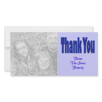 thank you blue photo card