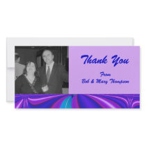 Thank You blue purple Photo Card
