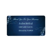 Thank You Blue Scroll Blue Address Labels