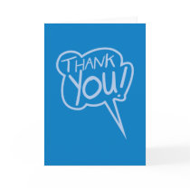 thank you blue speech bubble card cards