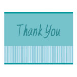 Thank You Blue Stripe Postcards