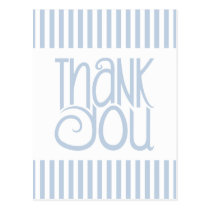 Thank You Blue Stripes Postcard postcards