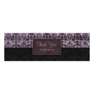 Thank You Bookmark Damask Purple Black profilecard