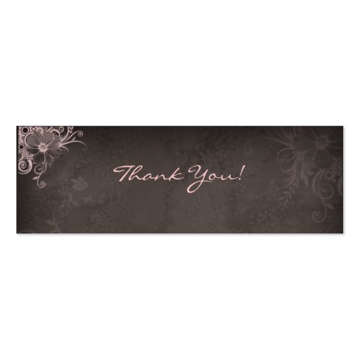Thank You Bookmark Pink Brown Business Card Templates (front side)