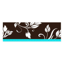 Thank You Bookmark Turquoise Blue Brown trendy business cards