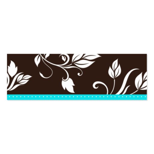 Thank You Bookmark Turquoise Blue Brown trendy Business Cards (front side)