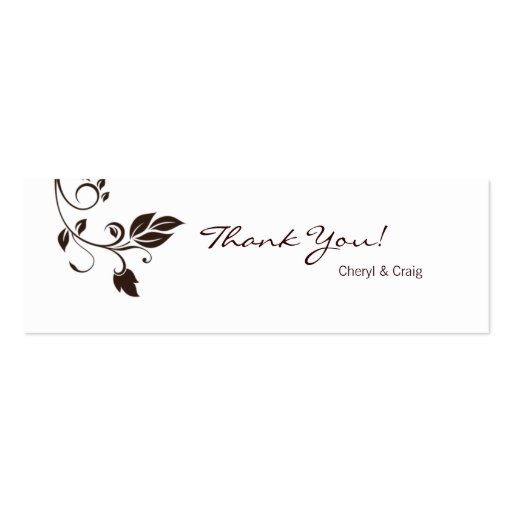 Thank You Bookmark Turquoise Blue Brown trendy Business Cards (back side)