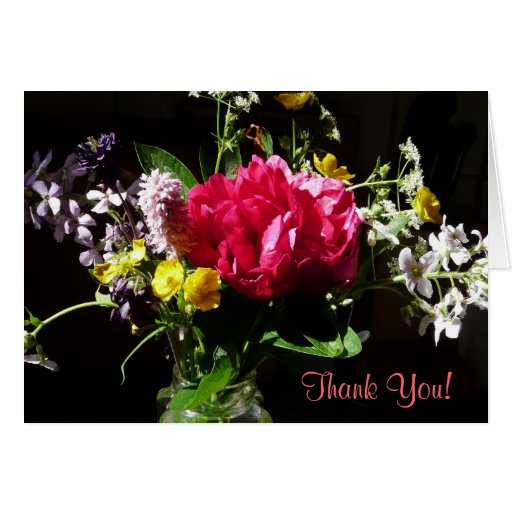Thank You Bouquet of Flowers with Poem Cards Zazzle