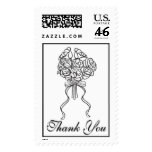 Thank You  Bridal Rose Bouquet Postage Stamps
