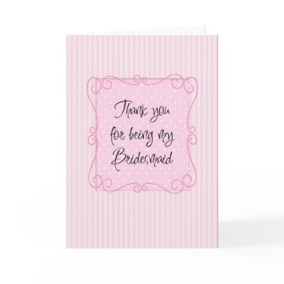 thank you bridesmaid greeting cards