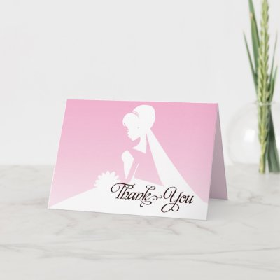 Thank you Bridesmaid Pretty in Pink Wedding Card