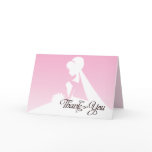 Thank you Bridesmaid Pretty in Pink Wedding Card
