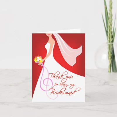 Thank you Bridesmaid - Ruby Red Card