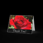 Thank You Bright Red Rose Card