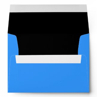 Thank You bright turquoise blue black envelope
