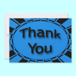 Thank You bright turquoise blue black invitations