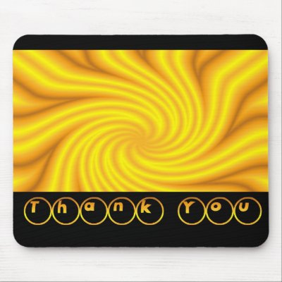 Thank You Bright Yellow Mouse Mats by JustParties