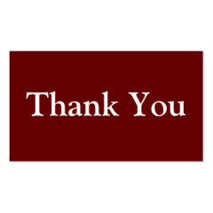 Thank You Business Cards Maroon Red