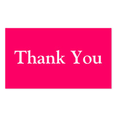 Thank You Business Cards Template Hot Pink Fuchsia