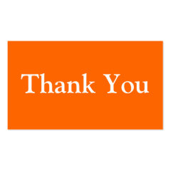 Thank You Business Cards Template Orange