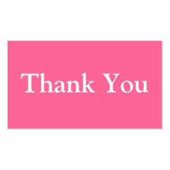 Thank You Business Cards Template Pink