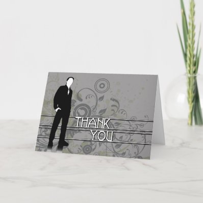 thank you : business silhouette greeting cards