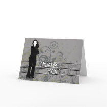 thank you : business silhouette : cards