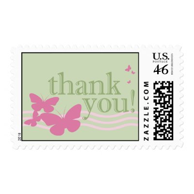 thank you : butterflies : postage