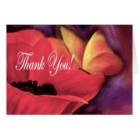 Thank You Card Butterfly Poppy - Multi