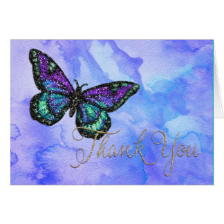 Purple Butterfly Thank You Note Cards | Zazzle