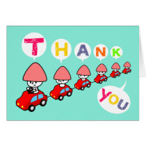 Thank You Card - Car with small cars cards