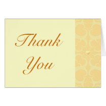 Thank You Card - Cream Ivory Gold Pattern