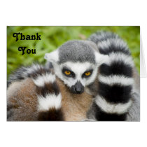 Thank You Card - Cute Lemur Stripey Tail