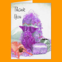 Thank You Card Decorative Purple Art, Customize It cards