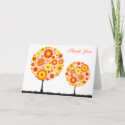 Thank You Card - Flower Wishing Tree Orange card
