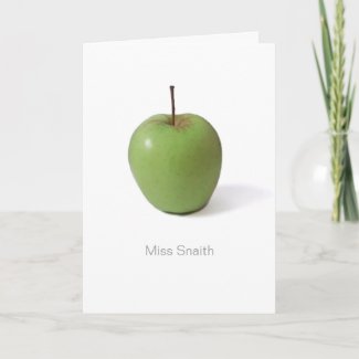Thank You Card For Teacher - Green Apple card